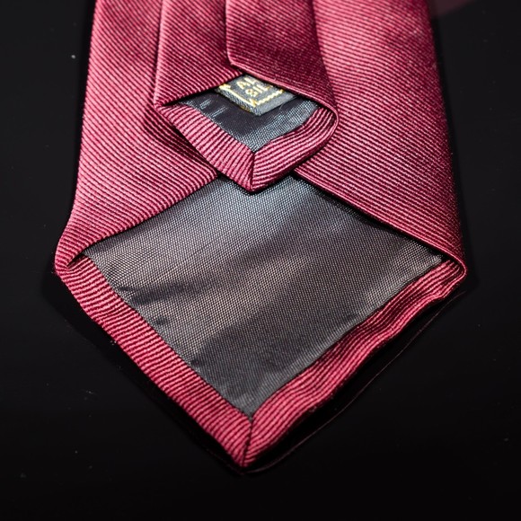 Cerruti Maroon Solid Color 100% Silk Men's Designer Tie Italy - Picture 3 of 5